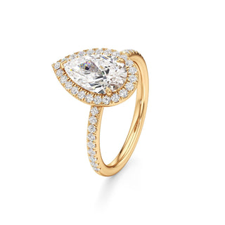Gemma Emerald Halo with Diamond Band