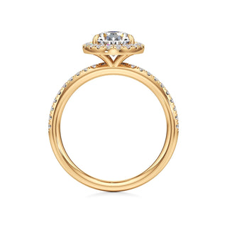 Gemma Emerald Halo with Diamond Band