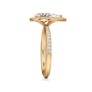 Gemma Emerald Halo with Diamond Band