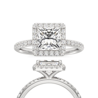 Gemma Princess Halo with Diamond Band