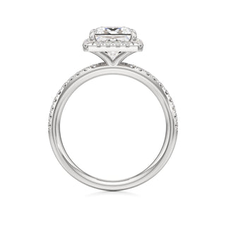 Gemma Emerald Halo with Diamond Band