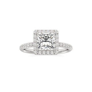 Gemma Emerald Halo with Diamond Band