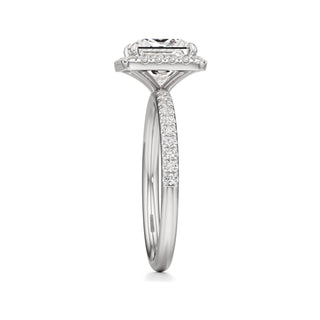 Gemma Emerald Halo with Diamond Band