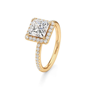 Gemma Emerald Halo with Diamond Band