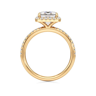 Gemma Emerald Halo with Diamond Band