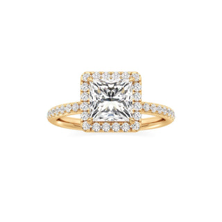 Gemma Emerald Halo with Diamond Band