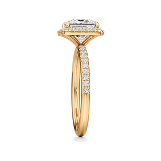 Gemma Emerald Halo with Diamond Band