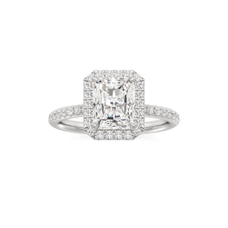 Gemma Emerald Halo with Diamond Band