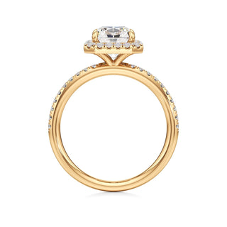 Gemma Emerald Halo with Diamond Band