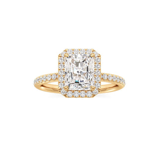 Gemma Emerald Halo with Diamond Band