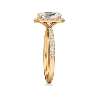 Gemma Emerald Halo with Diamond Band