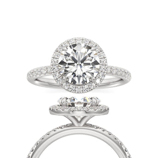 Gemma Round Halo with Diamond Band