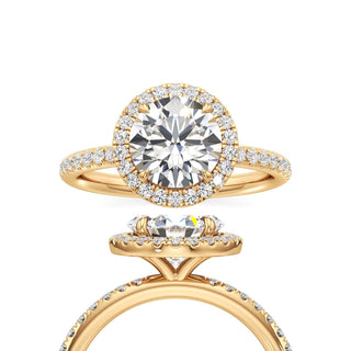 Gemma Round Halo with Diamond Band