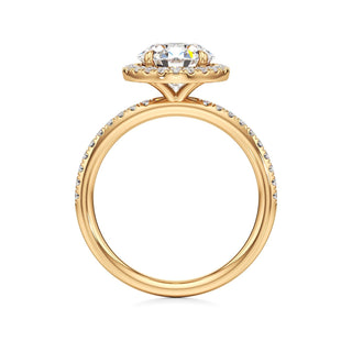 Gemma Emerald Halo with Diamond Band