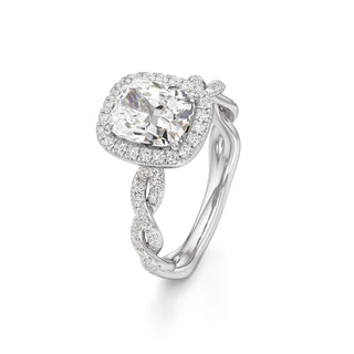 Gilda Pear Halo with Twisted Diamond Band
