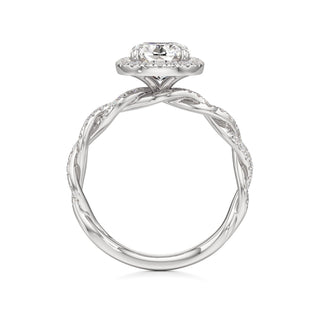 Gilda Pear Halo with Twisted Diamond Band