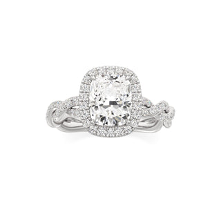 Gilda Pear Halo with Twisted Diamond Band