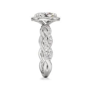 Gilda Pear Halo with Twisted Diamond Band