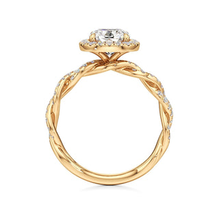 Gilda Pear Halo with Twisted Diamond Band