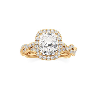 Gilda Pear Halo with Twisted Diamond Band
