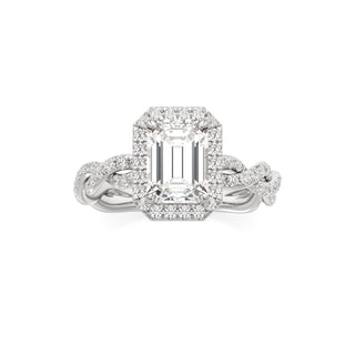 Gilda Pear Halo with Twisted Diamond Band