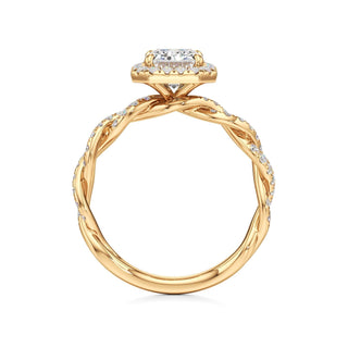 Gilda Pear Halo with Twisted Diamond Band