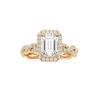 Gilda Pear Halo with Twisted Diamond Band