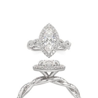 Gilda Marquise Halo with Twisted Diamond Band