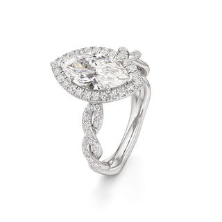 Gilda Pear Halo with Twisted Diamond Band