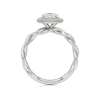 Gilda Pear Halo with Twisted Diamond Band