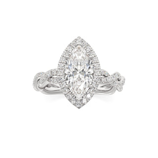 Gilda Pear Halo with Twisted Diamond Band