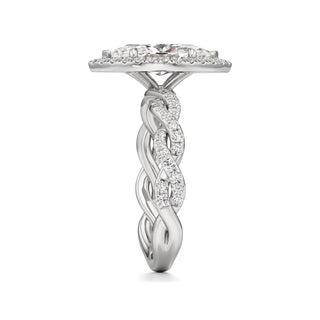 Gilda Pear Halo with Twisted Diamond Band
