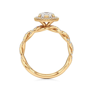 Gilda Pear Halo with Twisted Diamond Band