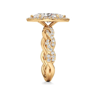 Gilda Pear Halo with Twisted Diamond Band