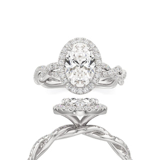 Gilda Oval Halo with Twisted Diamond Band