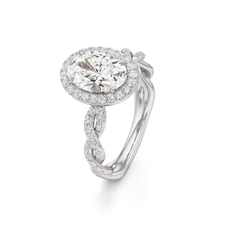 Gilda Pear Halo with Twisted Diamond Band
