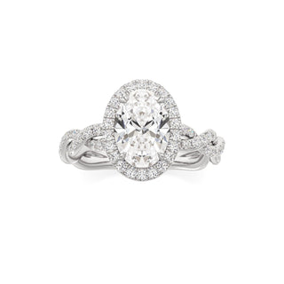 Gilda Pear Halo with Twisted Diamond Band