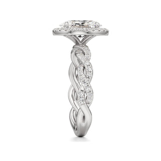 Gilda Pear Halo with Twisted Diamond Band