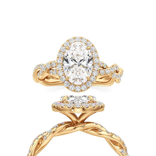Gilda Oval Halo with Twisted Diamond Band