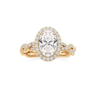 Gilda Pear Halo with Twisted Diamond Band