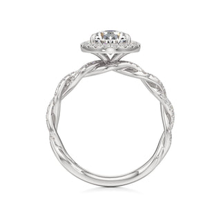 Gilda Pear Halo with Twisted Diamond Band