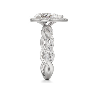 Gilda Pear Halo with Twisted Diamond Band