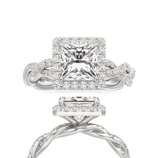 Gilda Princess Halo with Twisted Diamond Band