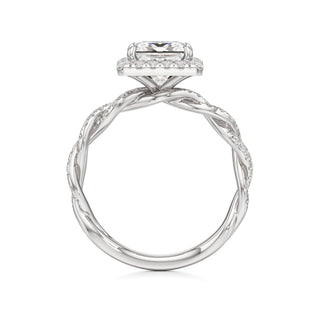 Gilda Pear Halo with Twisted Diamond Band