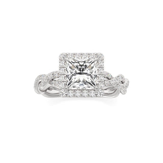 Gilda Pear Halo with Twisted Diamond Band