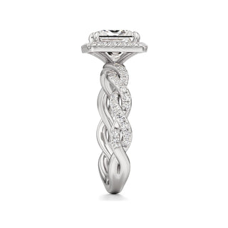 Gilda Pear Halo with Twisted Diamond Band