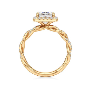 Gilda Pear Halo with Twisted Diamond Band