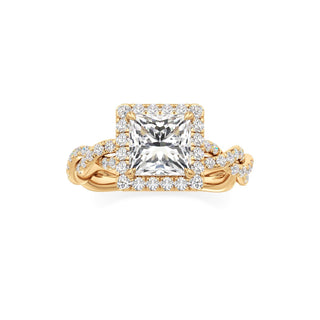 Gilda Pear Halo with Twisted Diamond Band