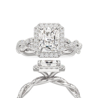 Gilda Radiant Halo with Twisted Diamond Band