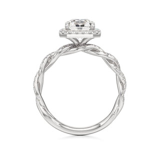 Gilda Pear Halo with Twisted Diamond Band